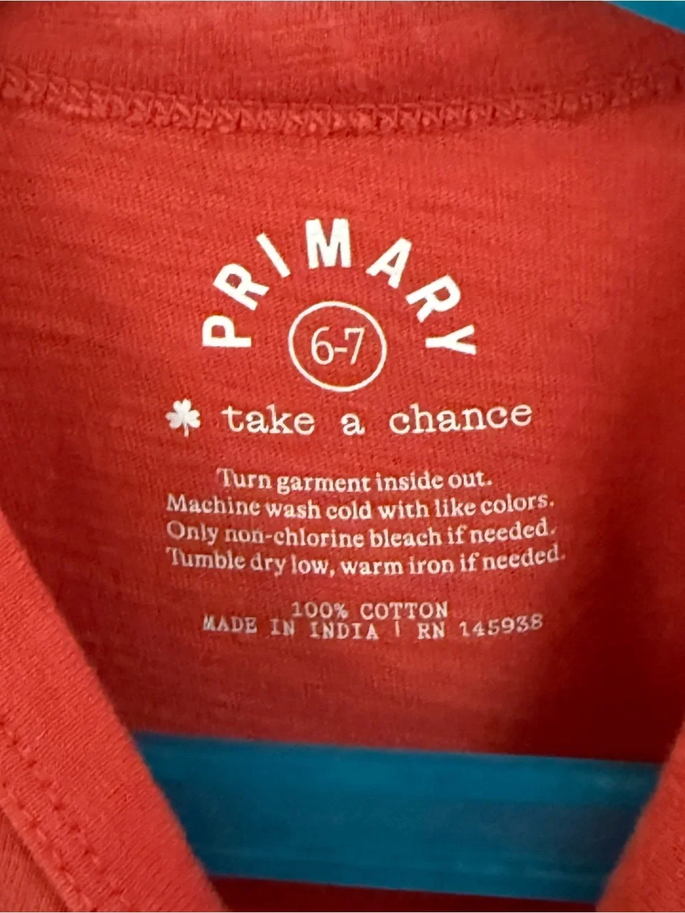 Primary Kids Bolt Tee with Blue-Green Lightning Bolt
